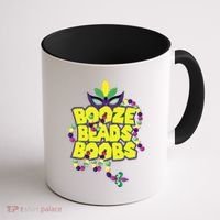 Mardi Gras Booze Beads Boobs Celebration Coffee Mug thumb 1