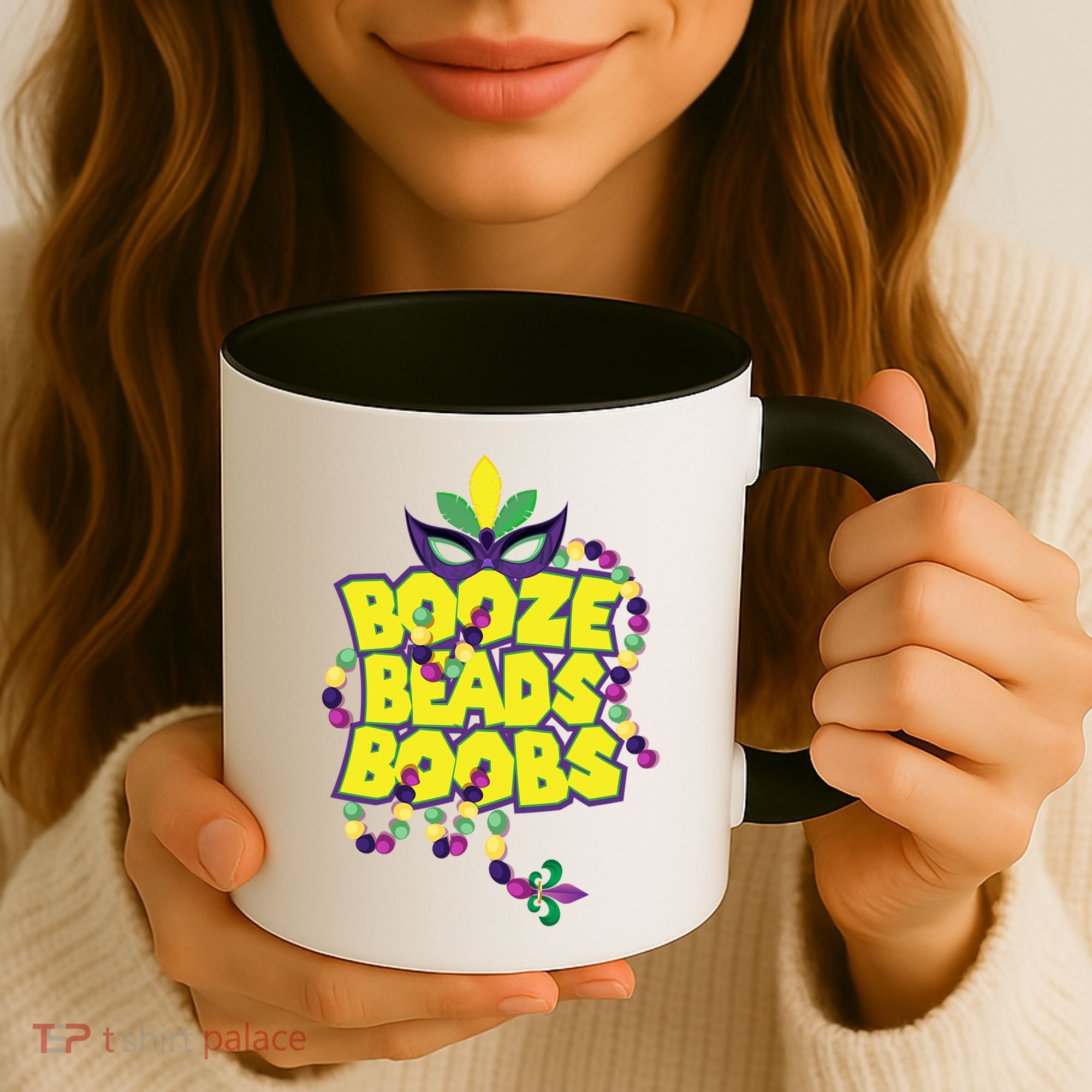 Mardi Gras Booze Beads Boobs Celebration Coffee Mug