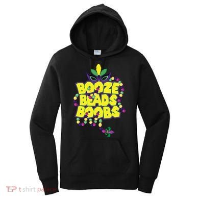Mardi Gras Booze Beads Boobs Celebration Women's Hoodie