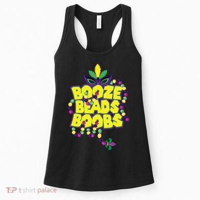 Mardi Gras Booze Beads Boobs Celebration Women's Tank Top