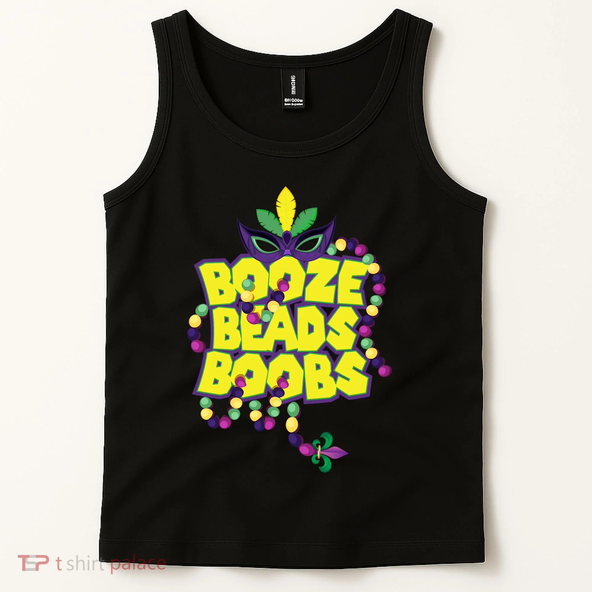 Mardi Gras Booze Beads Boobs Celebration Tank Top