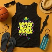 Mardi Gras Booze Beads Boobs Celebration Tank Top thumb 4