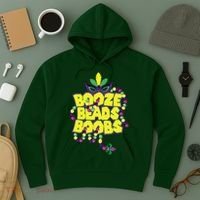 Mardi Gras Booze Beads Boobs Celebration Hoodie thumb 3