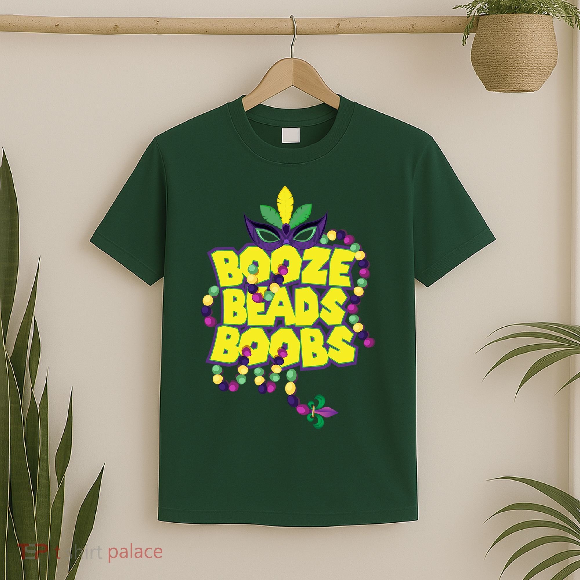 Mardi Gras Booze Beads Boobs Celebration T-Shirt