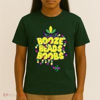 Mardi Gras Booze Beads Boobs Celebration T-Shirt thumb 4