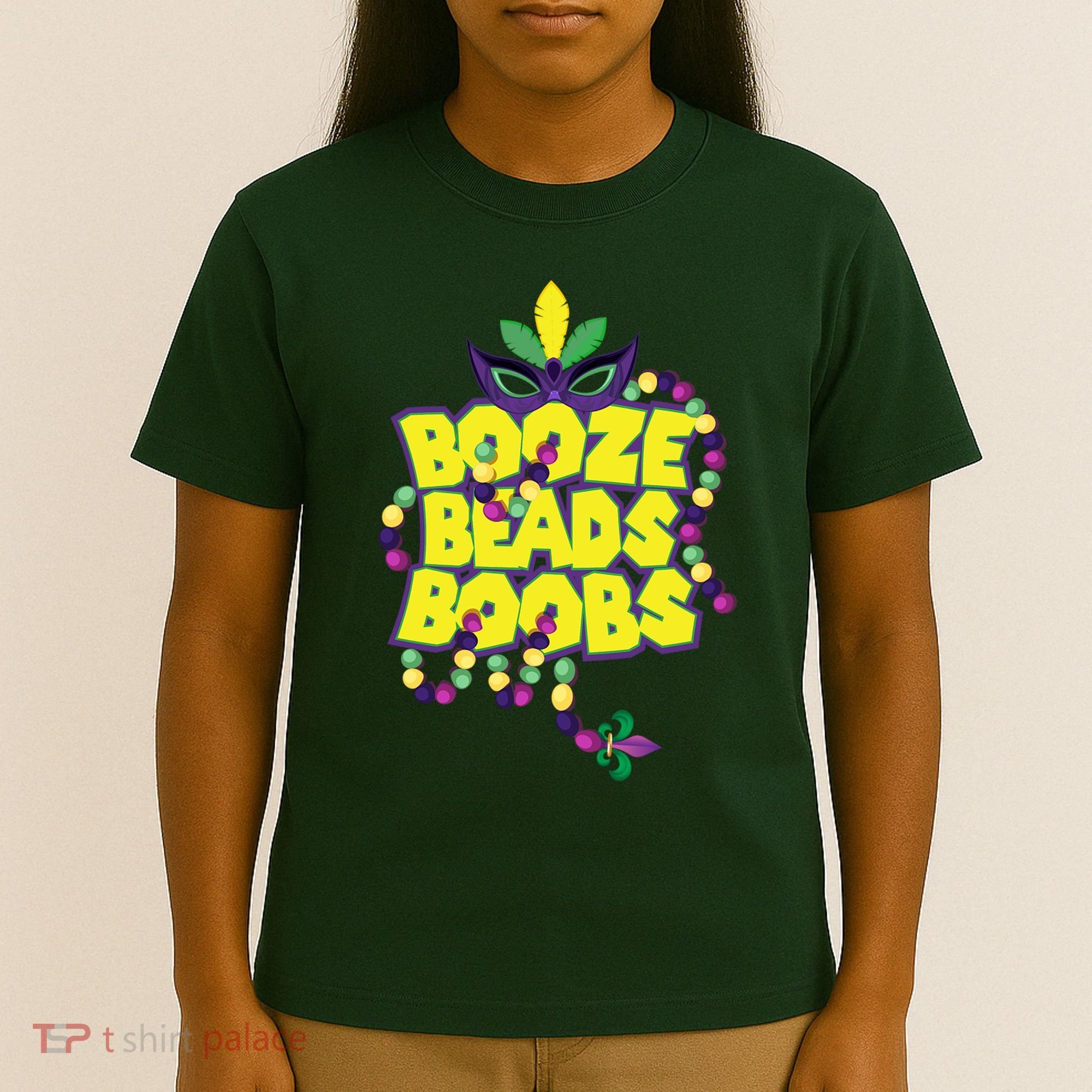 Mardi Gras Booze Beads Boobs Celebration T-Shirt