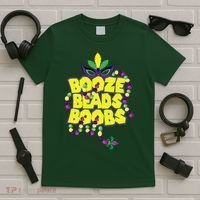 Mardi Gras Booze Beads Boobs Celebration T-Shirt thumb 5