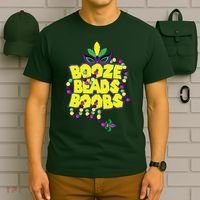 Mardi Gras Booze Beads Boobs Celebration T-Shirt thumb 6