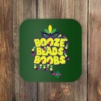 Mardi Gras Booze Beads Boobs Celebration Coaster thumb 0
