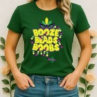 Mardi Gras Booze Beads Boobs Celebration Women's T-Shirt thumb 2