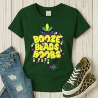 Mardi Gras Booze Beads Boobs Celebration Women's T-Shirt thumb 3