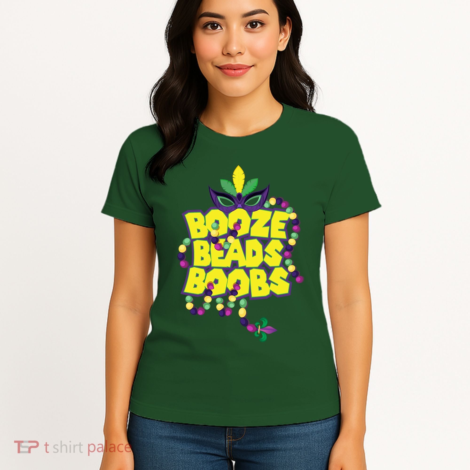 Mardi Gras Booze Beads Boobs Celebration Women's T-Shirt