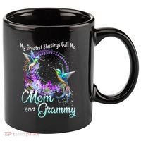 My Greatest Blessings Call Me Mom And Grammy Hummingbird Gift 11oz C Handle Ceramic Mug thumb 0