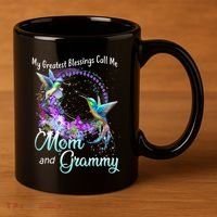 My Greatest Blessings Call Me Mom And Grammy Hummingbird Gift 11oz C Handle Ceramic Mug thumb 3