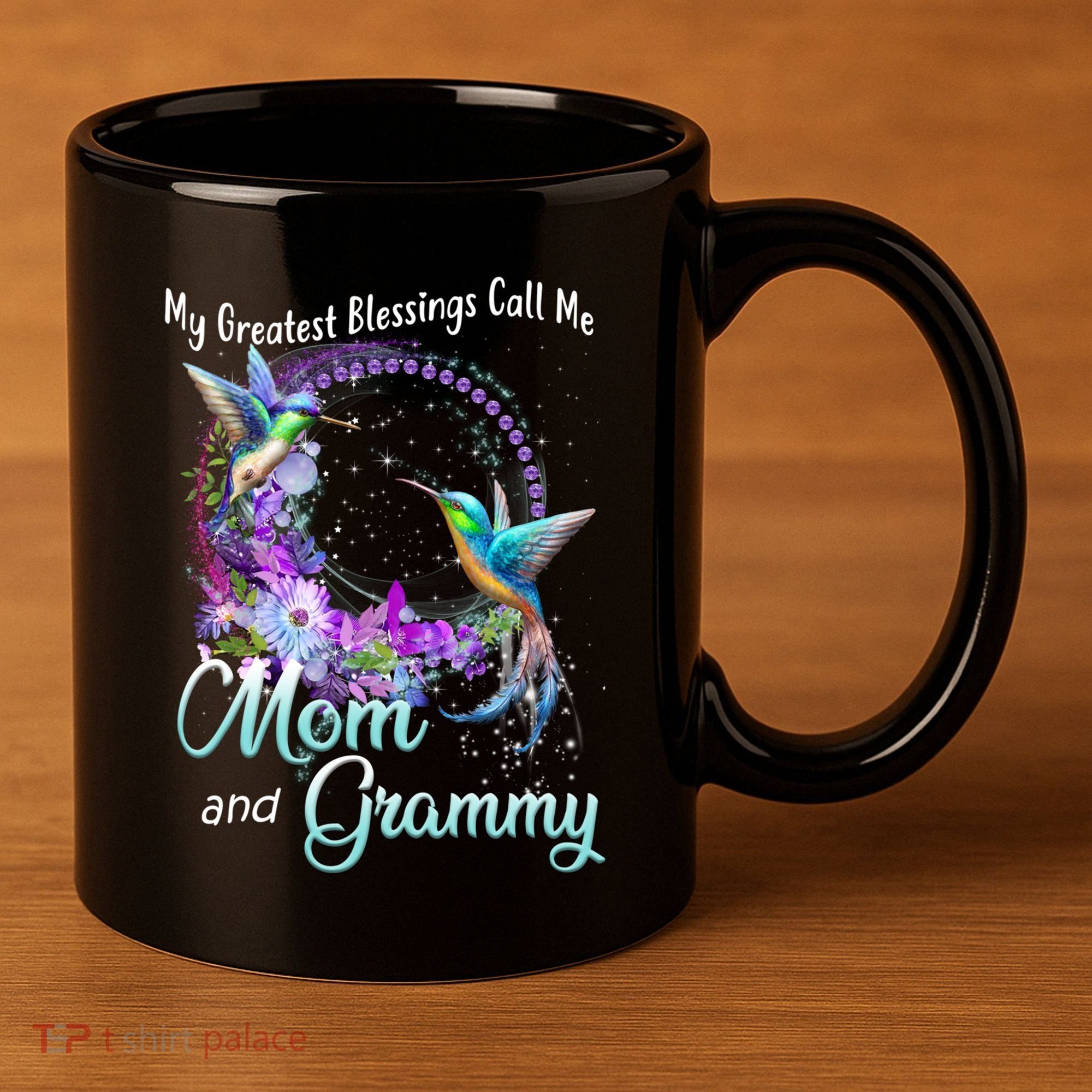 My Greatest Blessings Call Me Mom And Grammy Hummingbird Gift 11oz C Handle Ceramic Mug