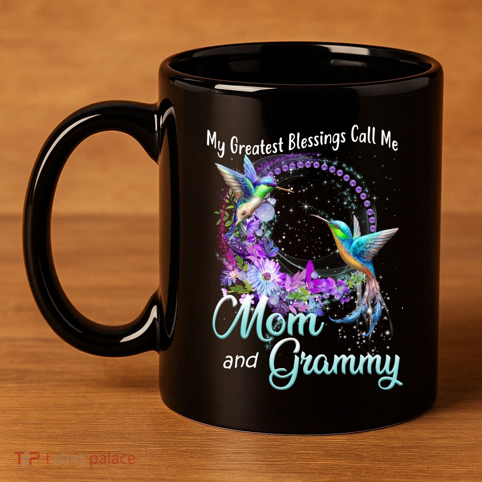 My Greatest Blessings Call Me Mom And Grammy Hummingbird Gift 11oz C Handle Ceramic Mug