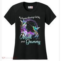 My Greatest Blessings Call Me Mom And Grammy Hummingbird Gift Women's Cooling Performance Crew T-Shirt thumb 0