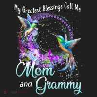 My Greatest Blessings Call Me Mom And Grammy Hummingbird Gift Women's Cooling Performance Crew T-Shirt thumb 2