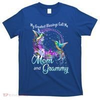 My Greatest Blessings Call Me Mom And Grammy Hummingbird Gift T-Shirt thumb 0