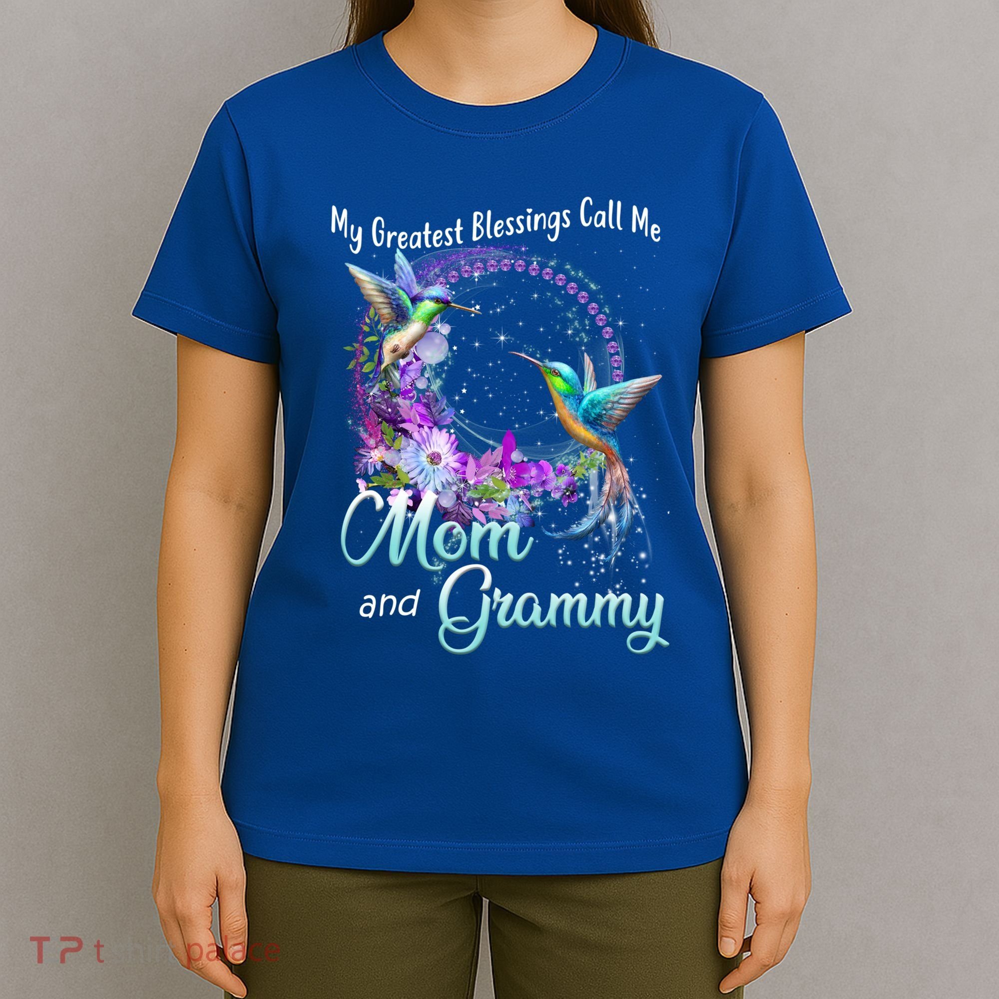 My Greatest Blessings Call Me Mom And Grammy Hummingbird Gift T-Shirt