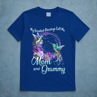 My Greatest Blessings Call Me Mom And Grammy Hummingbird Gift T-Shirt thumb 5