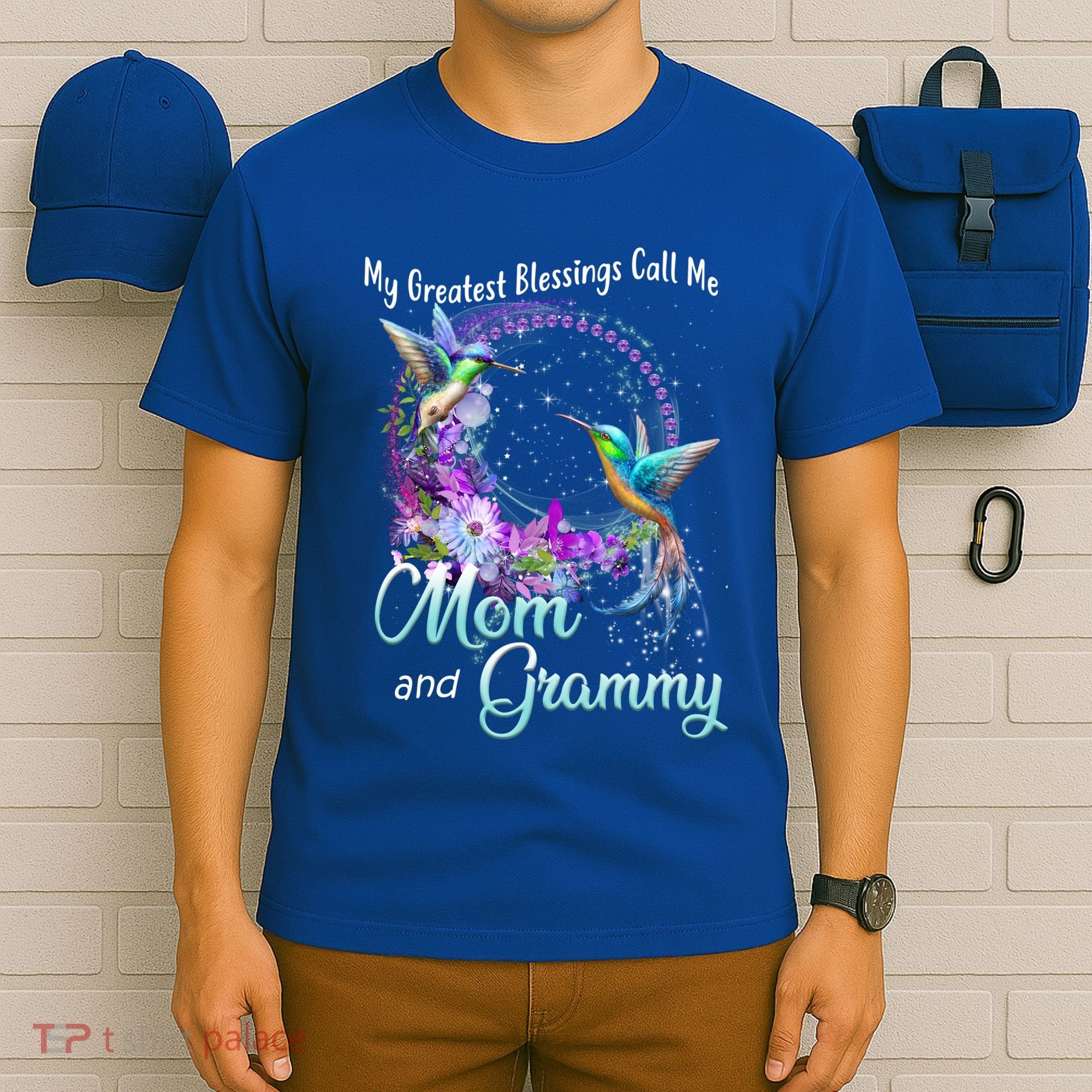 My Greatest Blessings Call Me Mom And Grammy Hummingbird Gift T-Shirt