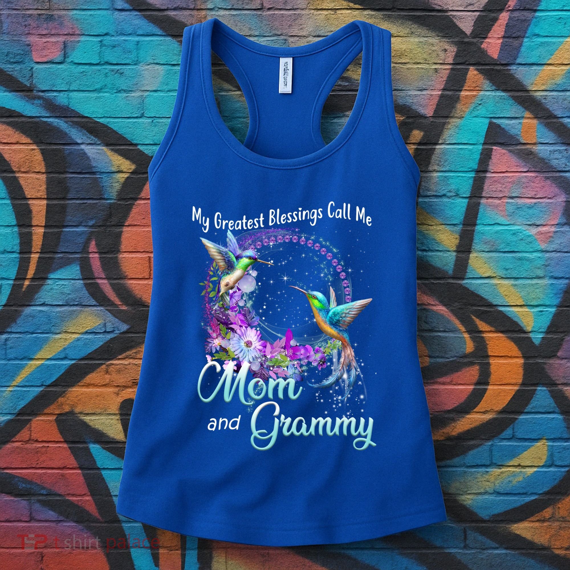 My Greatest Blessings Call Me Mom And Grammy Hummingbird Gift Women's Tank Top