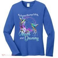 My Greatest Blessings Call Me Mom And Grammy Hummingbird Gift Women's Long Sleeve Shirt thumb 0