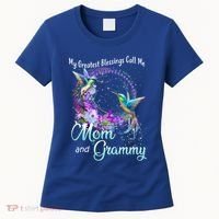 My Greatest Blessings Call Me Mom And Grammy Hummingbird Gift Women's T-Shirt thumb 0
