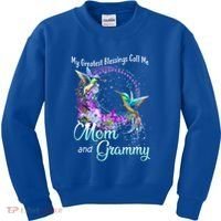 My Greatest Blessings Call Me Mom And Grammy Hummingbird Gift Kids Sweatshirt thumb 0