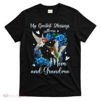 My Greatest Blessing Call Me Mom And Grandma Hummingbird T-Shirt thumb 0