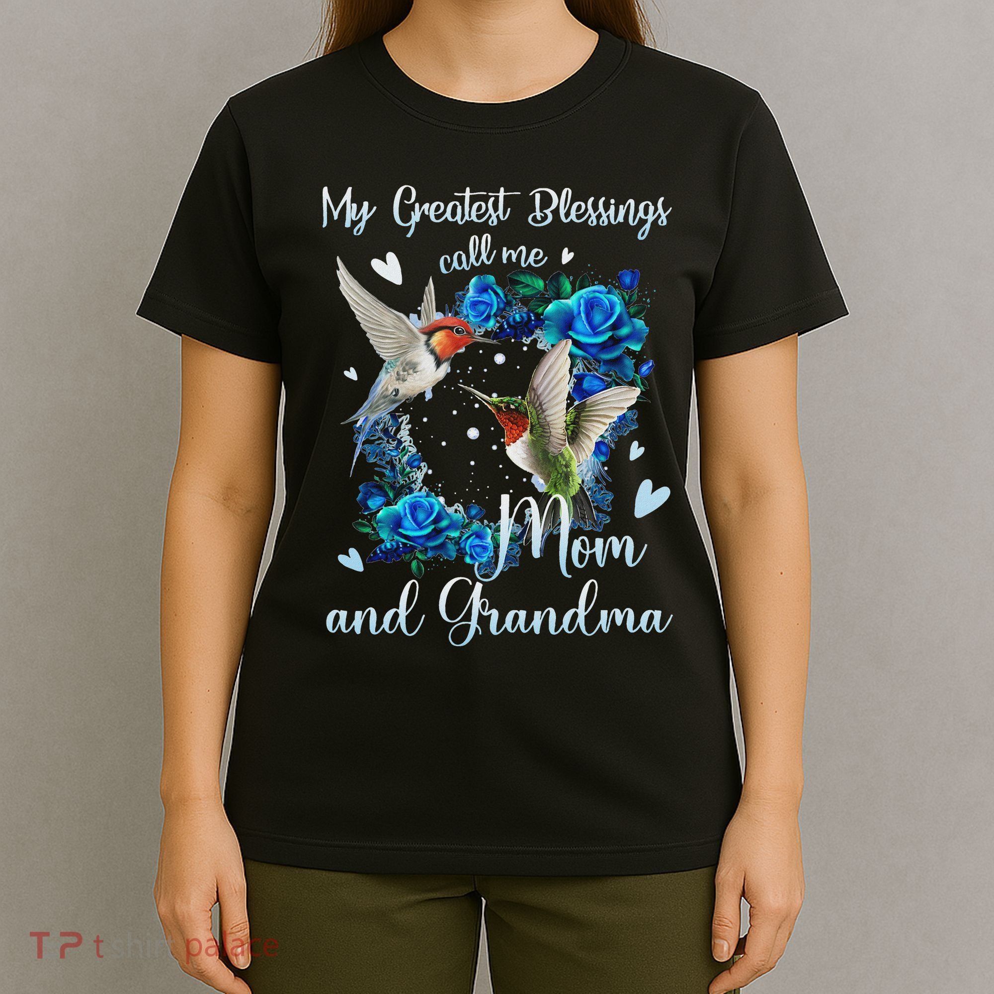 My Greatest Blessing Call Me Mom And Grandma Hummingbird T-Shirt