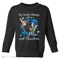 My Greatest Blessing Call Me Mom And Grandma Hummingbird Toddler Sweatshirt thumb 0