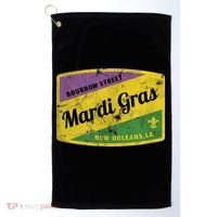 Mardi Gras Bourbon Street & New Orleans Retro Gift Golf Towel thumb 0
