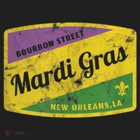 Mardi Gras Bourbon Street & New Orleans Retro Gift Golf Towel thumb 3