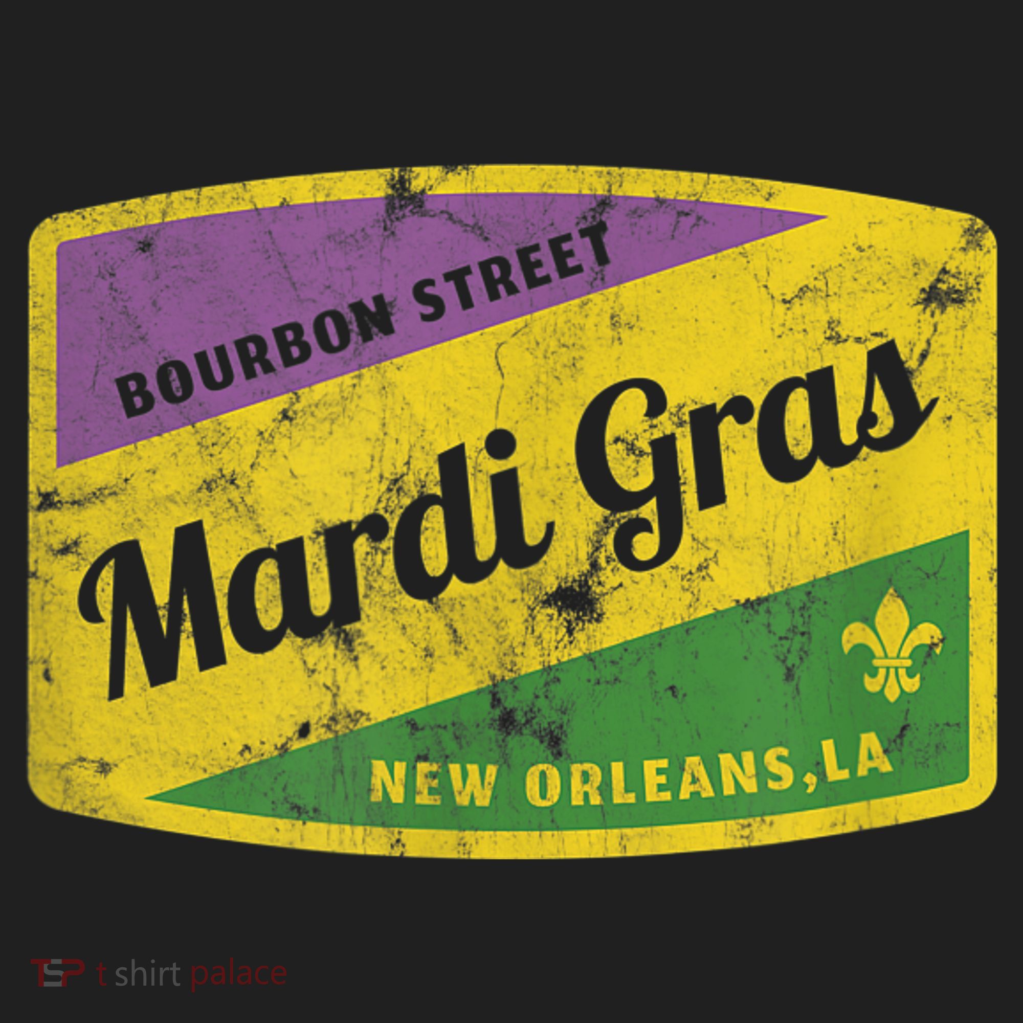 Mardi Gras Bourbon Street & New Orleans Retro Gift Golf Towel