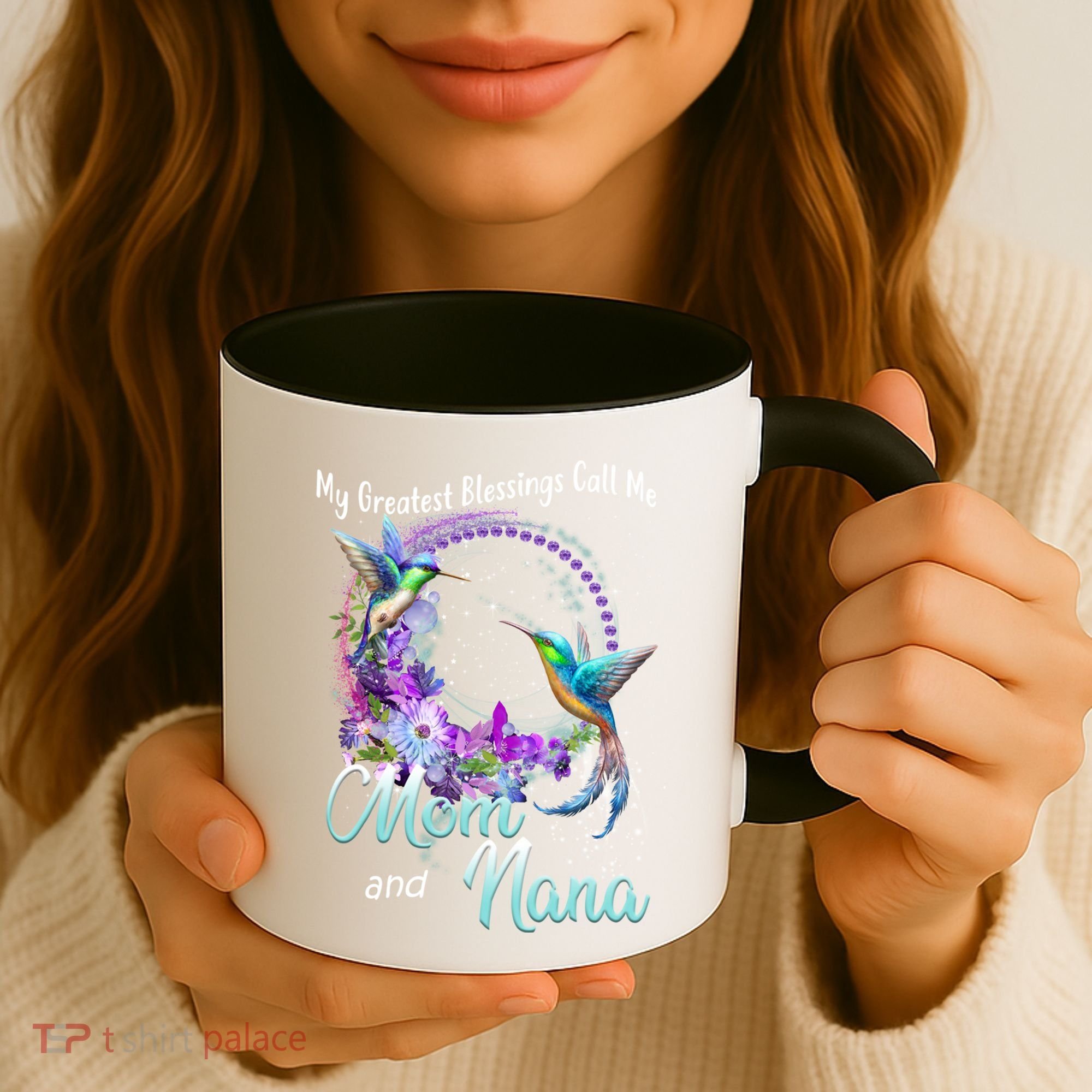 My Greatest Blessings Call Me Mom And Nana Hummingbird Gift Coffee Mug