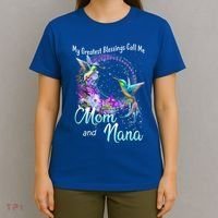 My Greatest Blessings Call Me Mom And Nana Hummingbird Gift T-Shirt thumb 4
