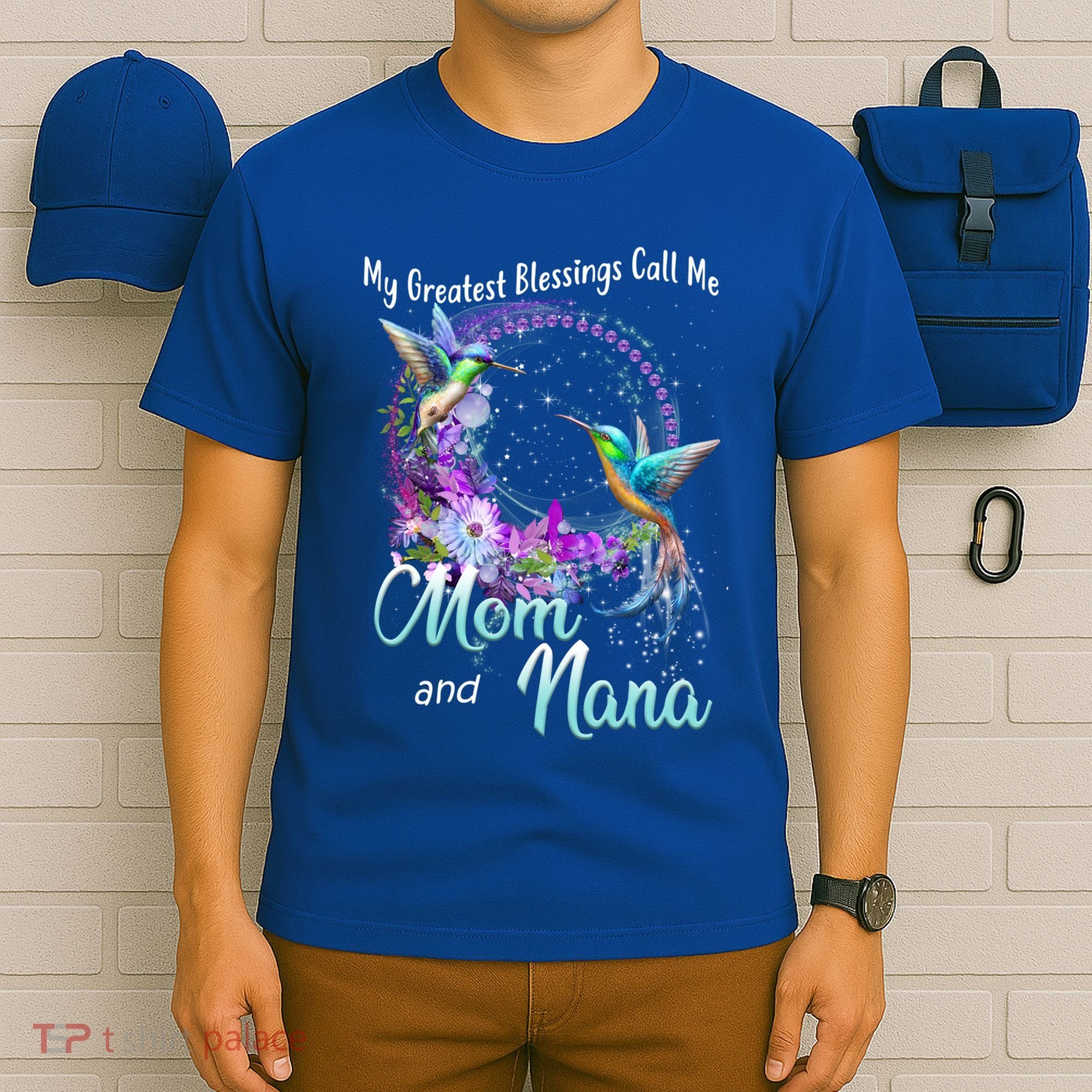 My Greatest Blessings Call Me Mom And Nana Hummingbird Gift T-Shirt