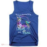 My Greatest Blessings Call Me Mom And Nana Hummingbird Gift Tank Top thumb 0