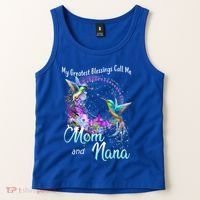 My Greatest Blessings Call Me Mom And Nana Hummingbird Gift Tank Top thumb 2