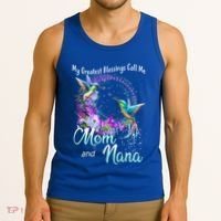My Greatest Blessings Call Me Mom And Nana Hummingbird Gift Tank Top thumb 3
