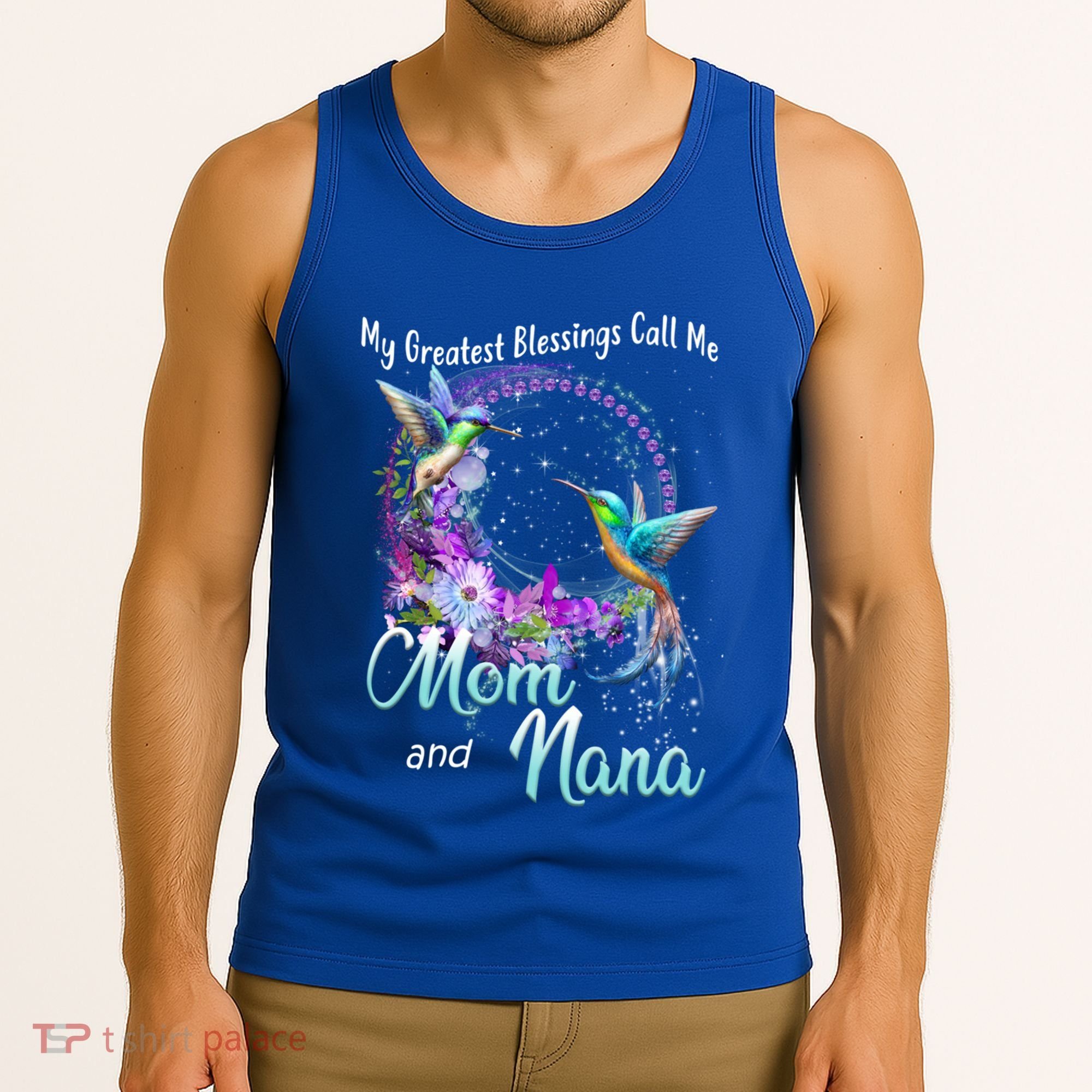 My Greatest Blessings Call Me Mom And Nana Hummingbird Gift Tank Top