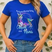 My Greatest Blessings Call Me Mom And Nana Hummingbird Gift Women's T-Shirt thumb 2