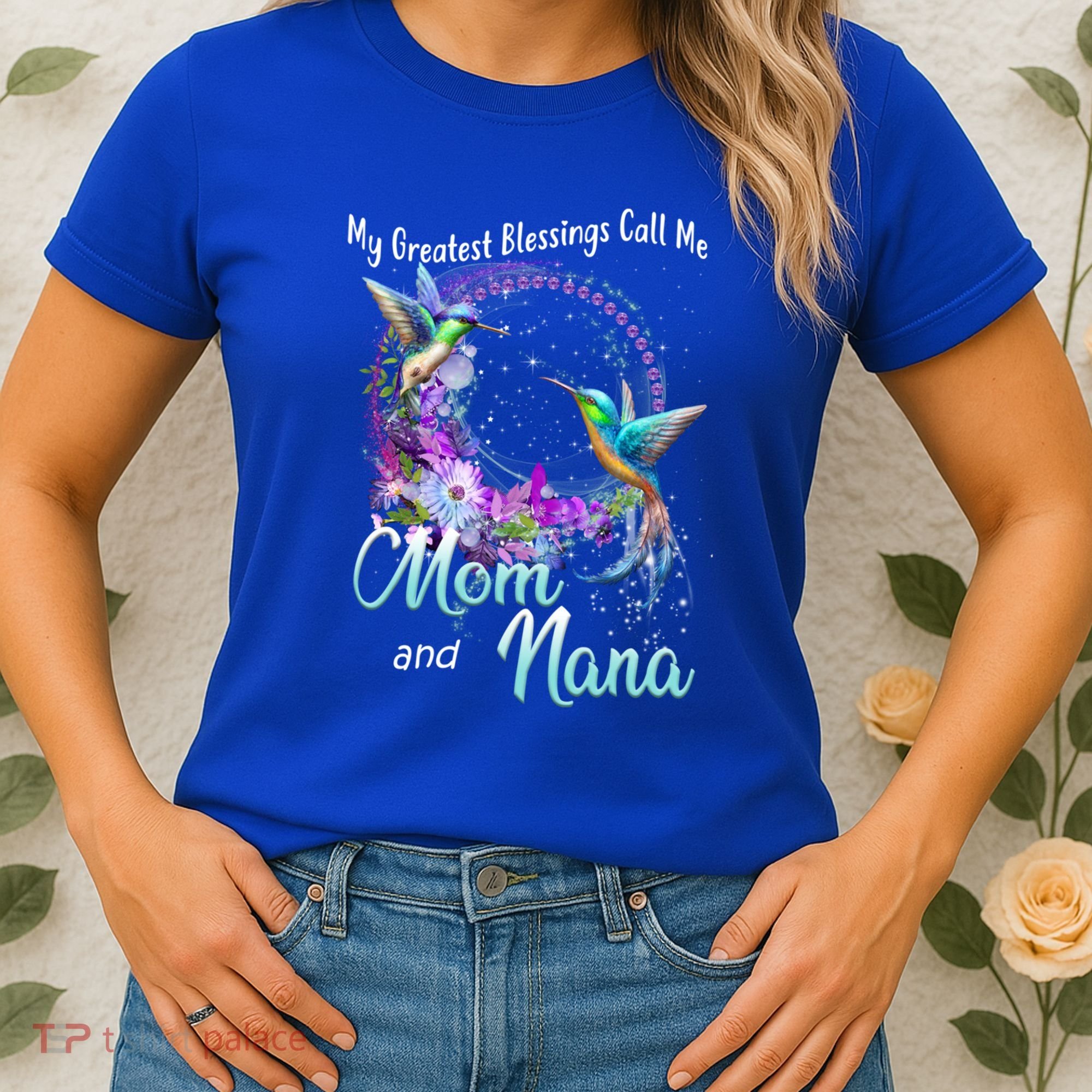 My Greatest Blessings Call Me Mom And Nana Hummingbird Gift Women's T-Shirt