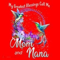My Greatest Blessings Call Me Mom And Nana Hummingbird Gift Santa Hat thumb 1