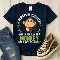 Monkey Gift Be Yourself Unless Be A Monkey Women's T-Shirt thumb 3