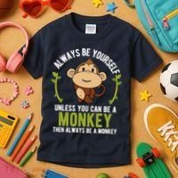 Monkey Gift Be Yourself Unless Be A Monkey Kids T-Shirt thumb 3