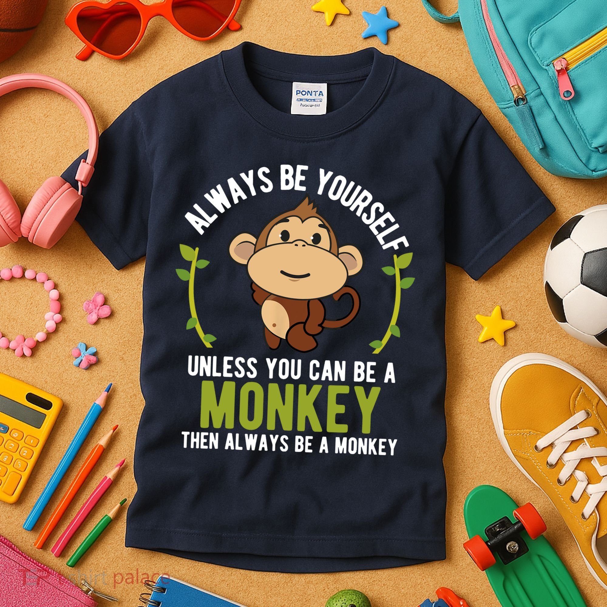 Monkey Gift Be Yourself Unless Be A Monkey Kids T-Shirt