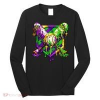 Mardi Gras Baseball Bat Ice Cream Drip Long Sleeve Shirt thumb 0